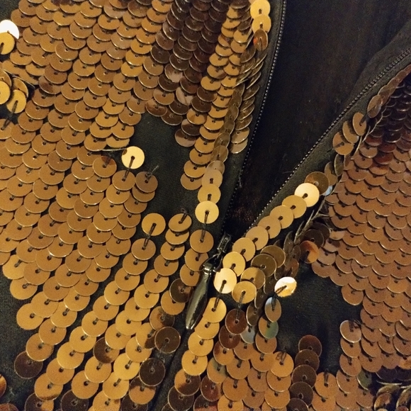 Timeless by Naeem Khan Bronze Sequin Dress - Picture 3 of 11